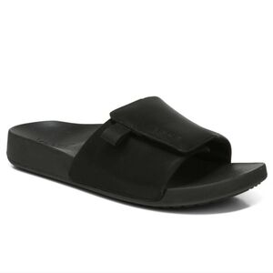 Vionic Orthaheel Keira Black Synthetic Platform Comfort Summer Slide Sandals 9
